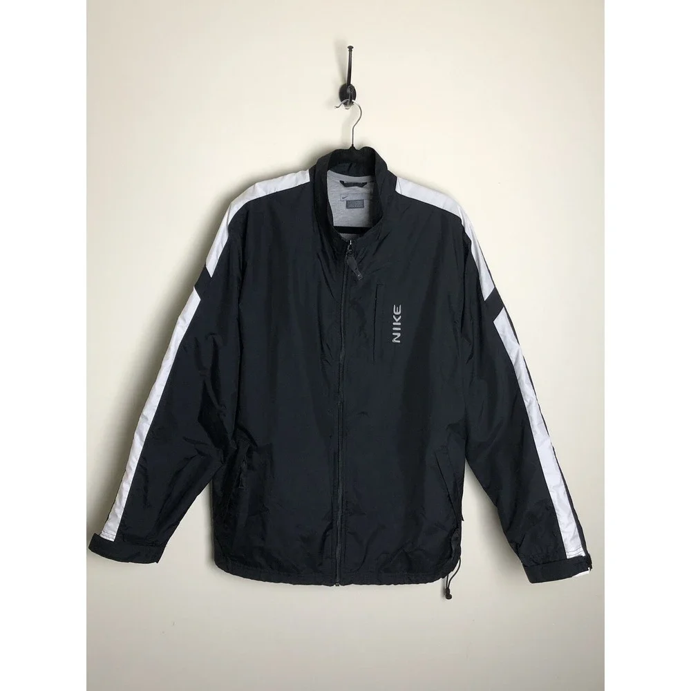 Vintage Nike Full Zip Lined Windbreaker Track Jacket & Pants Black Men's Sz L